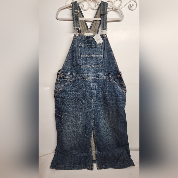 Cotton On Dresses & Skirts - Cotton On Logan Blue Denim Overall Dress w/Front Slit Sz 12US Country Minimalist